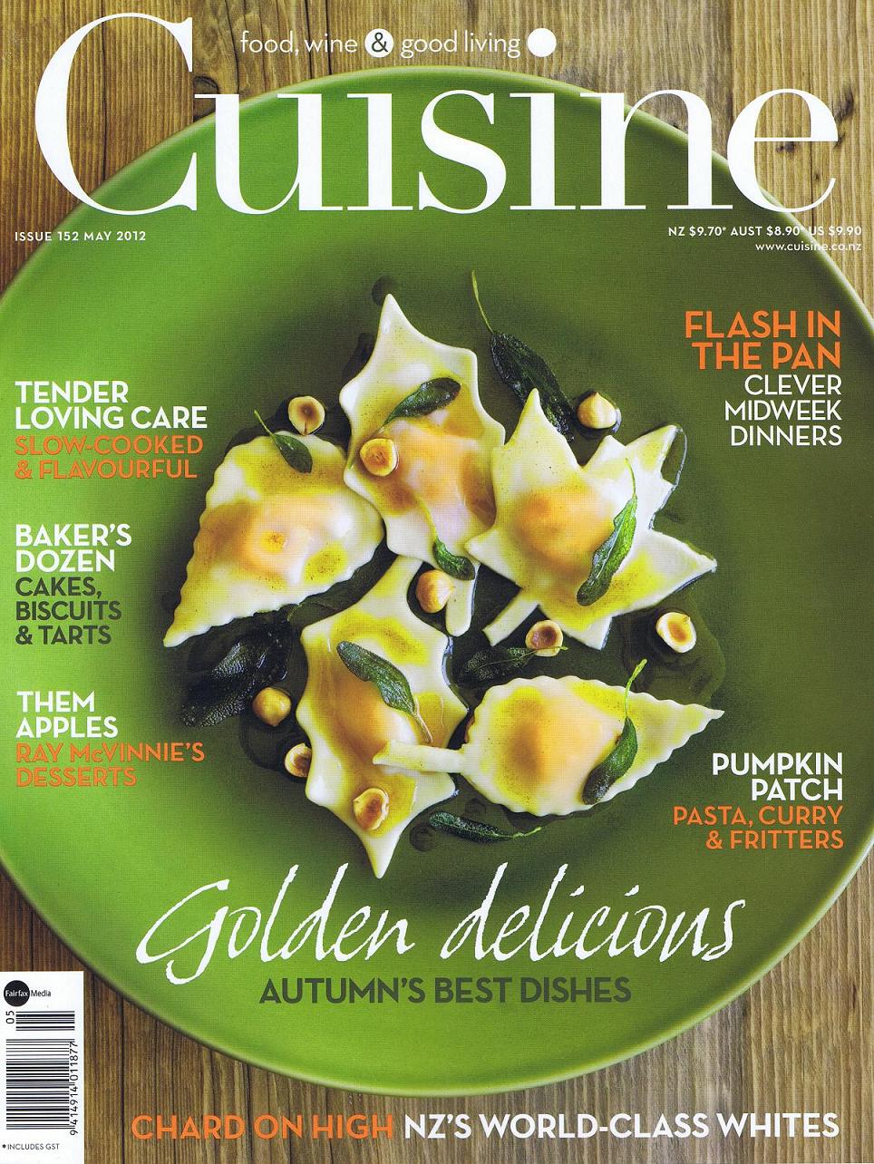 NZの料理雑誌『Cuisine』（2012年５月号/Vol.152）に掲載されました。